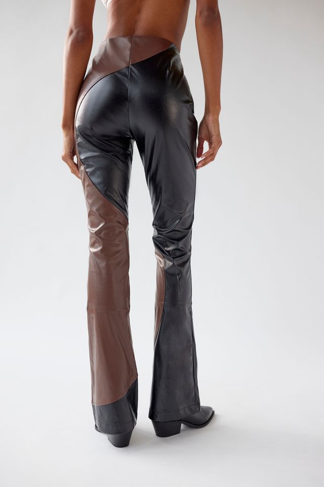 Rare London Faux Leather Colorblock Pant | Urban Outfitters