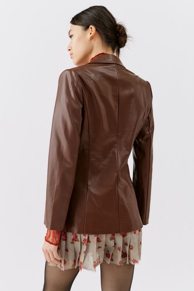 Rare London Faux Leather Blazer #1