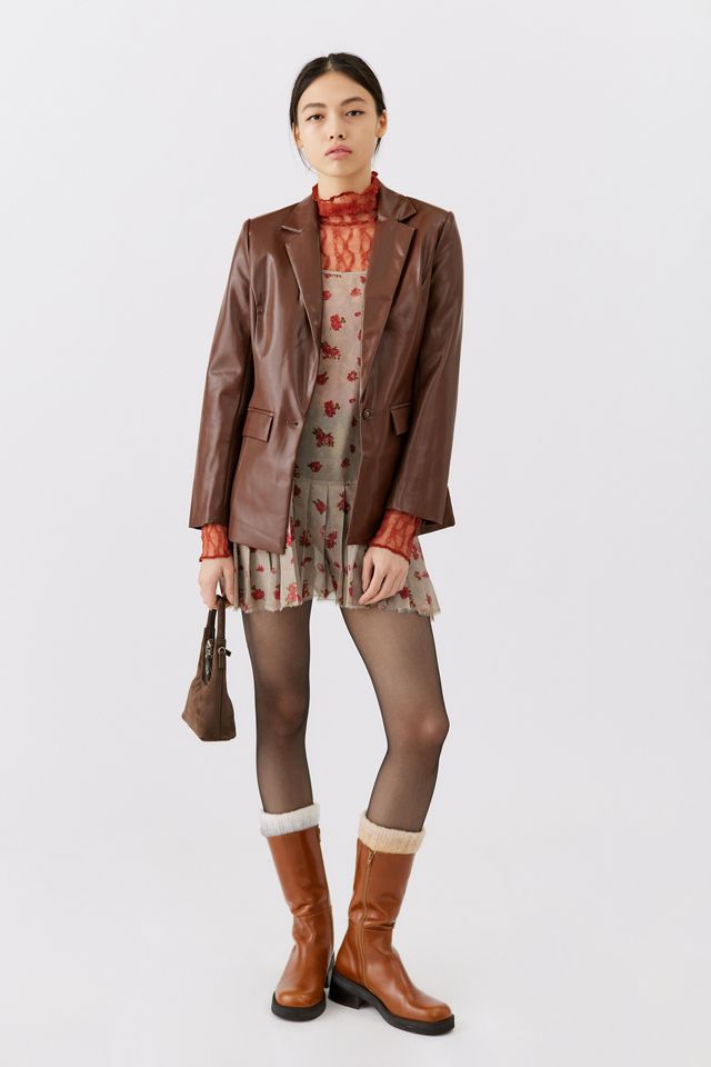 Rare London Faux Leather Blazer #3