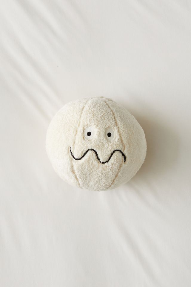 Squiggle Face Sherpa Fleece Throw Pillow #1