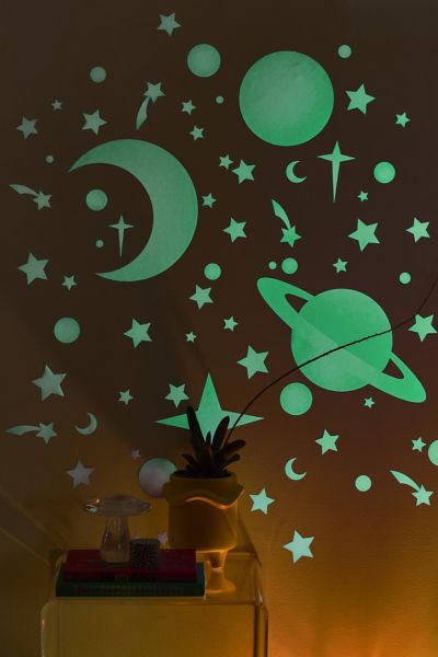 Urban Outfitters Celestial Peel And Stick Wall Decals In White At