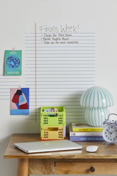 Urban Outfitters Notebook Paper Dry Erase Peel And Stick Giant Wall Decals In Grey At