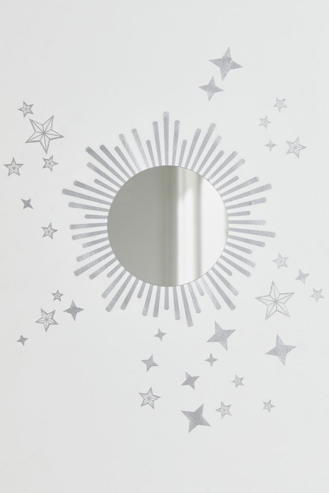 Sunburst Peel And Stick Decals With Circle Mirror #1