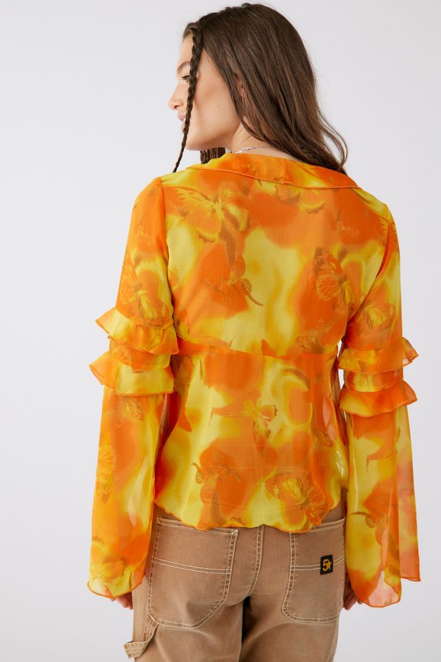 UO Janet Split Hem Blouse #1