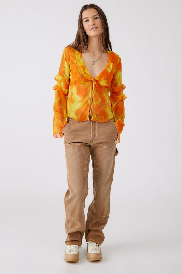 UO Janet Split Hem Blouse #3