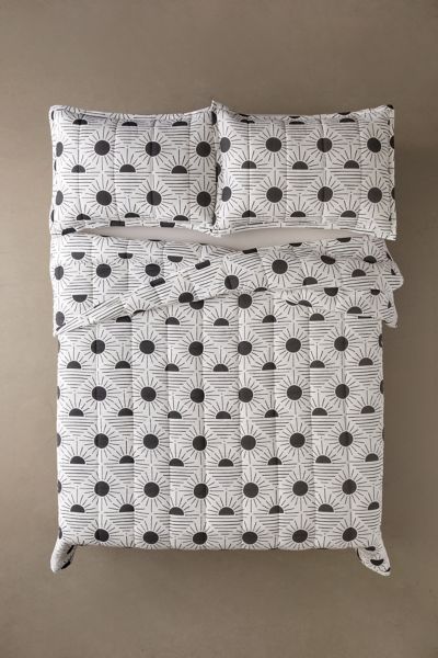 Geo Sun Printed Quilt Set
