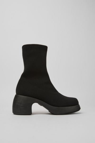 CAMPER THELMA KNIT ANKLE BOOT IN BLACK, WOMEN'S AT URBAN OUTFITTERS