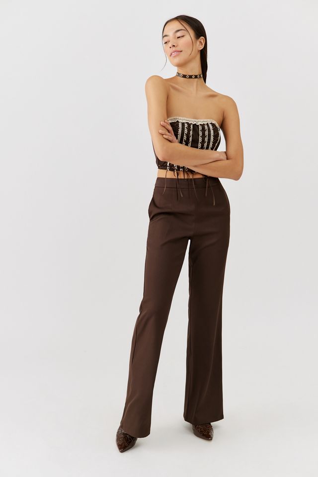 Rare London Satin-Waistband Tailored Pant | Urban Outfitters