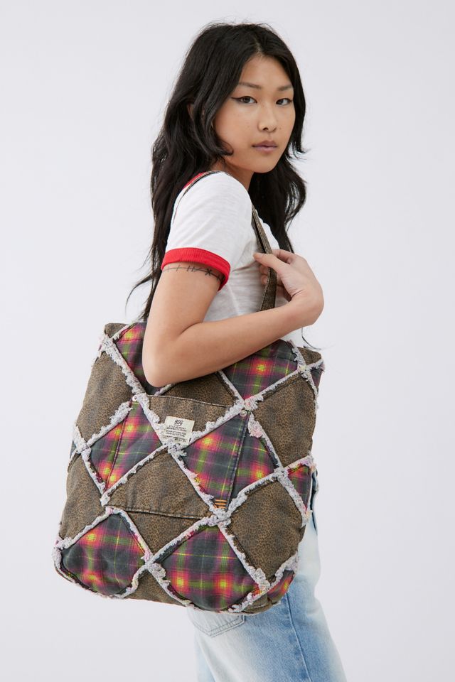 BDG Flannel Patchwork Tote Bag #1