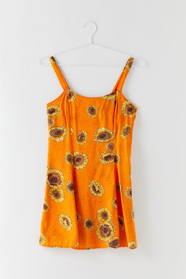 Vintage Y2K Sunflower Mini Dress Urban Outfitters