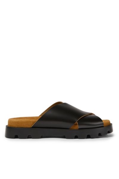 Camper Brutus Crossover Leather Sandal In Black, Women's At Urban Outfitters