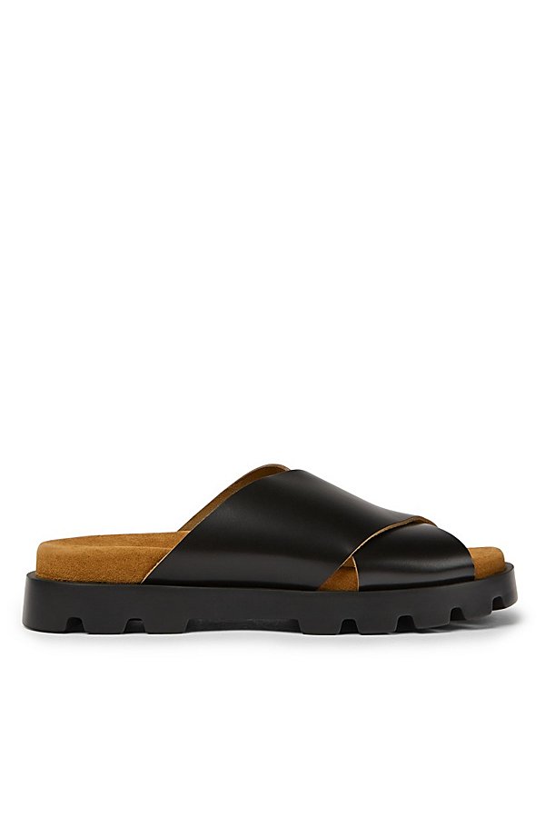 Camper Brutus Crossover Leather Sandal In Black, Women's At Urban Outfitters