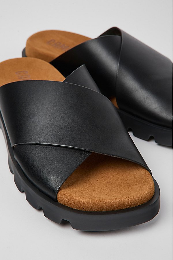 Shop Camper Brutus Crossover Leather Sandal In Neutral, Women's At Urban Outfitters
