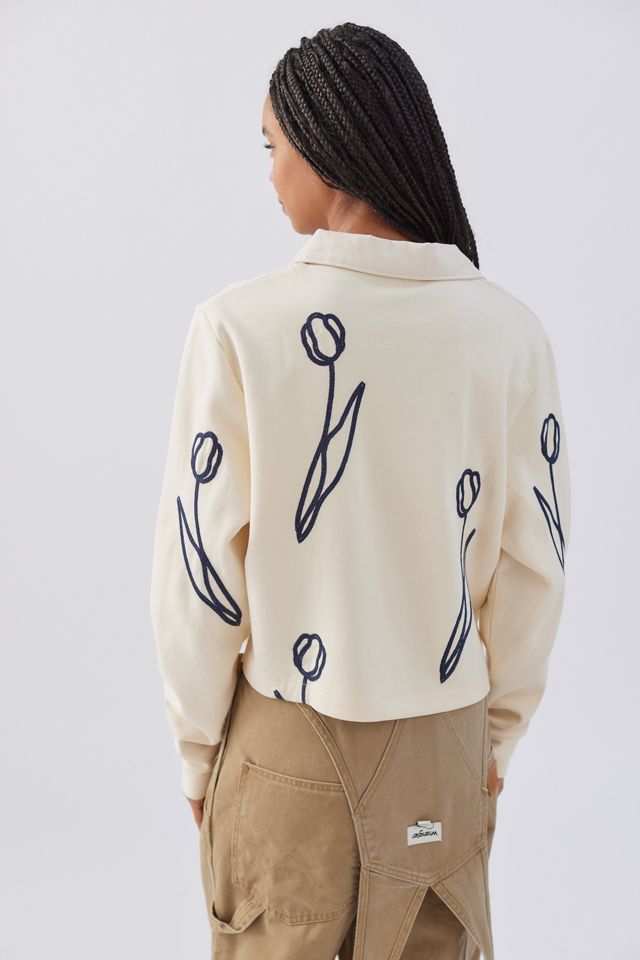 Polo à Manches Longues Coupé Fleur Chainstitch KROST #3