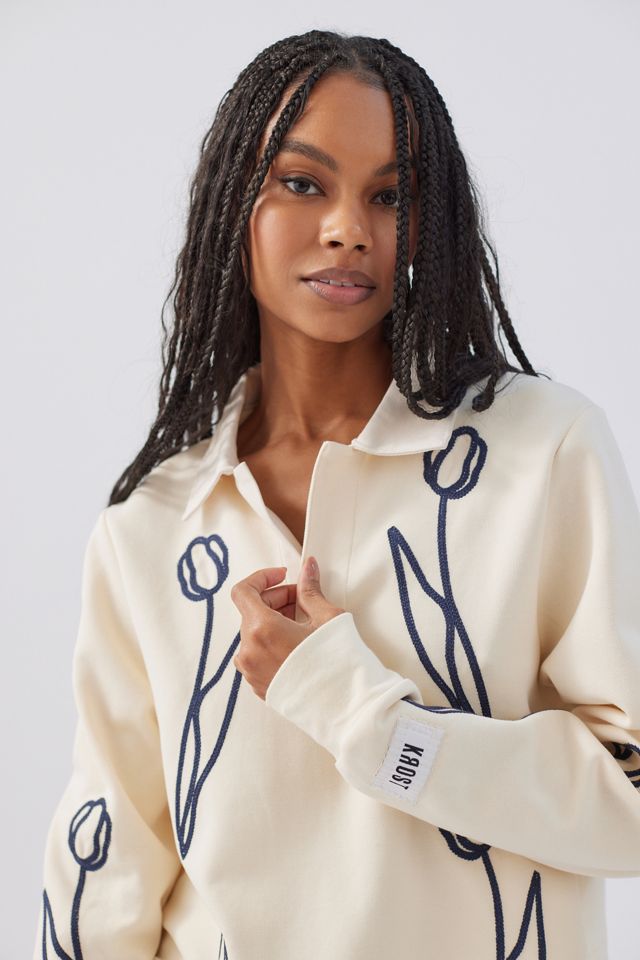 Polo à Manches Longues Coupé Fleur Chainstitch KROST #4