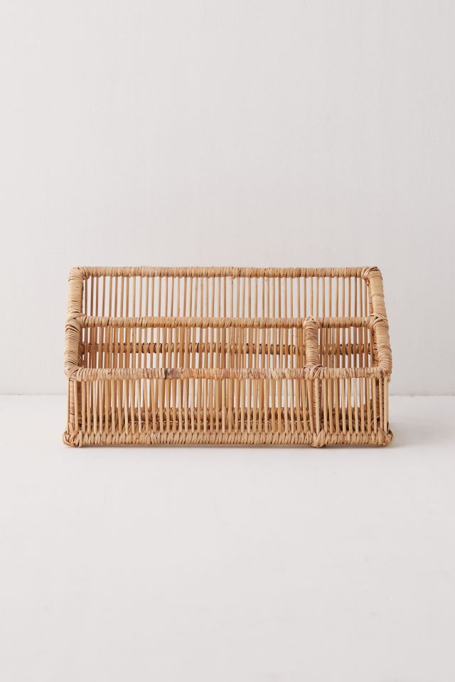 Irawaddy Rattan Desk Organizer - Boho Office Style