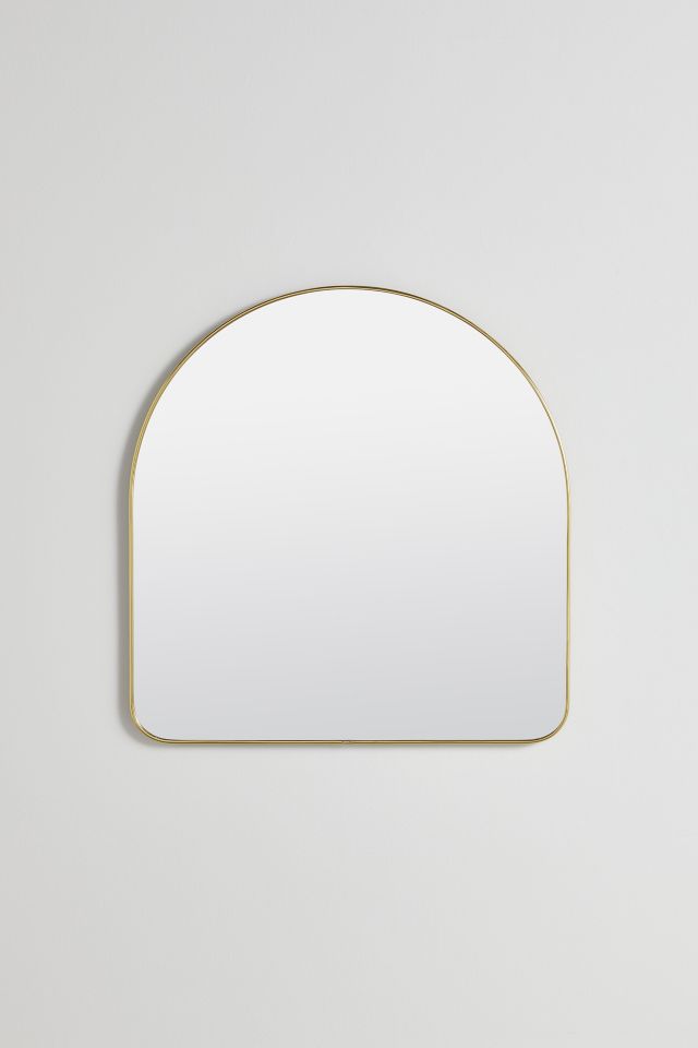 Soft Curves Brass-Finish Arch Nursery Dresser Mirror 34"x36"