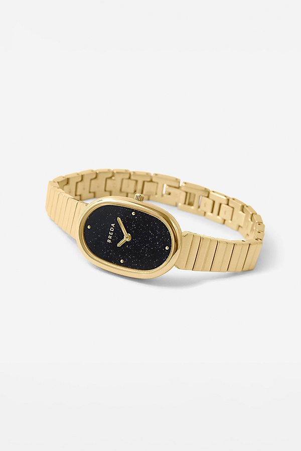 Breda Jane Genuine Stone Dial Gold Bracelet Watch In Specularite