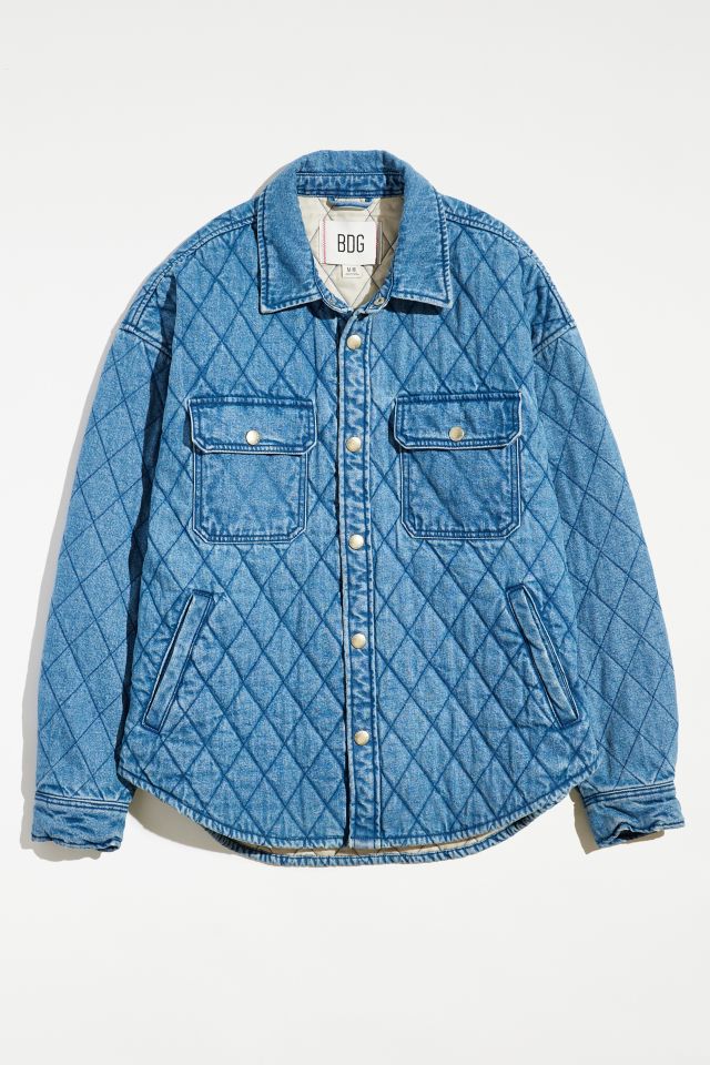 BDG Quilted Denim Shirt Jacket Urban Outfitters