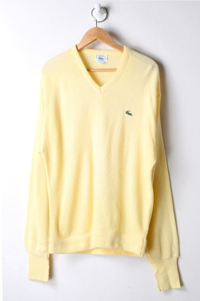 Yellow store lacoste sweater