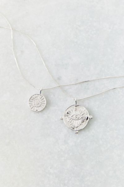 Luv Aj Evil Eye Double Coin Necklace Set