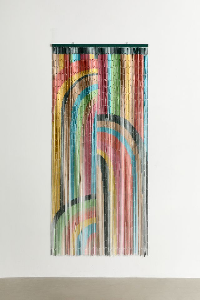 Rainbow Bamboo Beaded Curtain #1