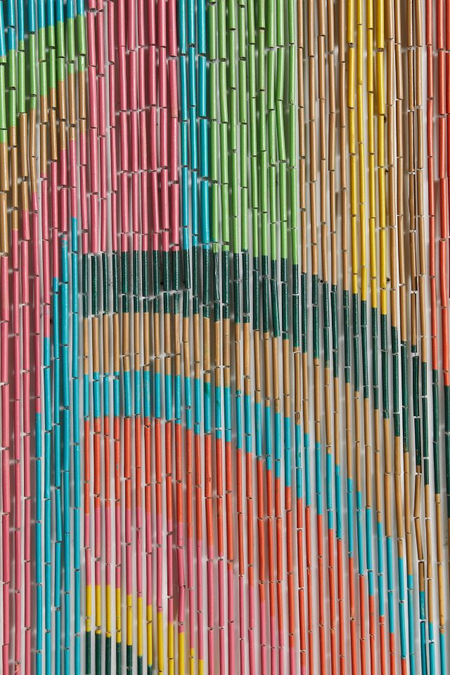 Rainbow Bamboo Beaded Curtain #2