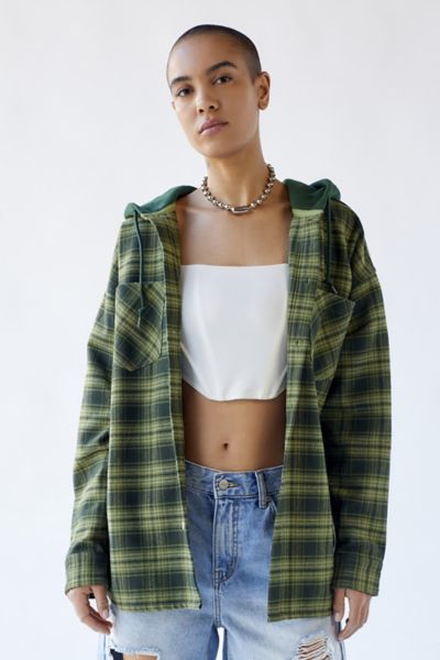 X-girl Flannel Heavyweight Flannel Hooded Shirt