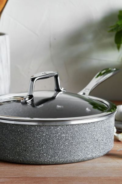 Zwilling Vitale 3-qt Aluminum Nonstick Speckled Saute Pan With Lid In Gray