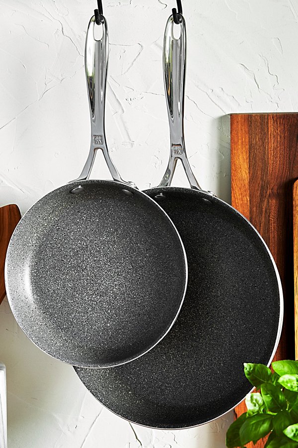 Zwilling Vitale 2-piece Aluminum Nonstick Speckled Fry Pan Set In Gray