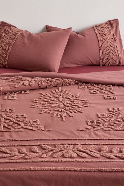 Urban Outfitters Jackie Icon Tufted Comforter In Oxblood Red At