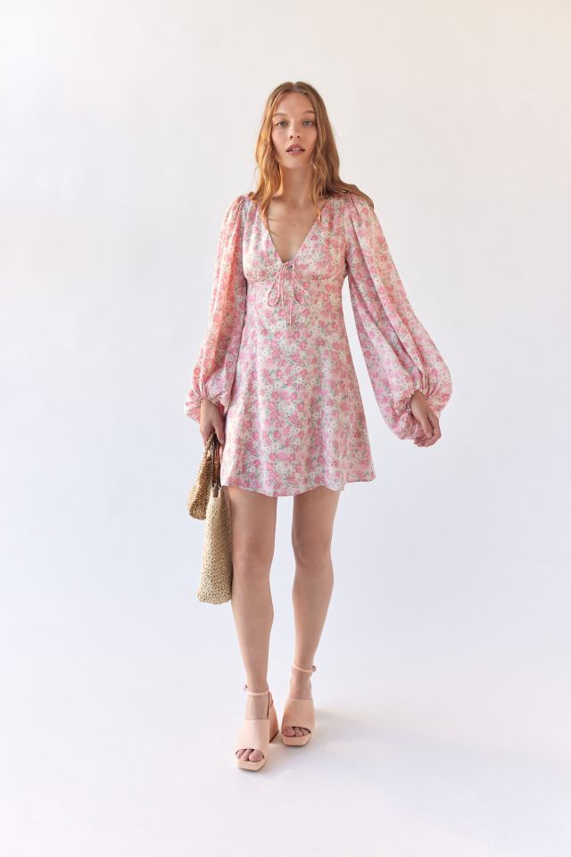 Robe Mini à Manches Longues Floral Kiss The Sky #1