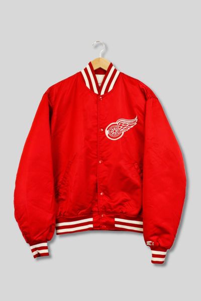 Detroit Red Wings Starter Dugout Championship Satin Full-Snap Jacket -  White/Red