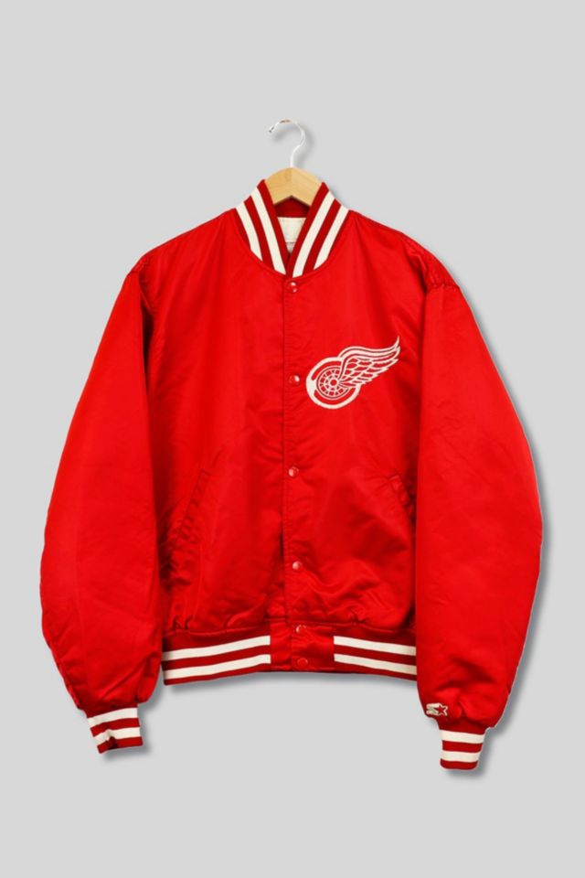 Vintage 90s Starter Mens Detroit Red Wings Jacket Pullover 1/2 Zip NHL  Large