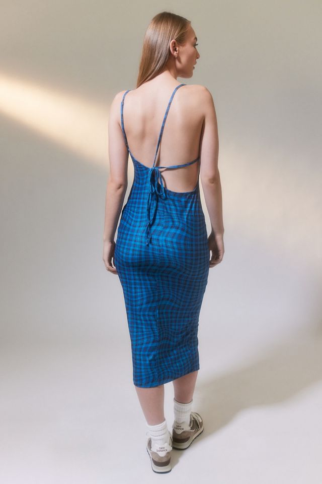 Robe Midi Asymétrique à Col Châle Écossais Another Girl #3
