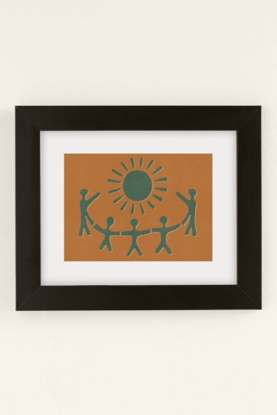 Shop Urban Outfitters Uo Home Sunny Friends Art Print In Black Matte Frame At