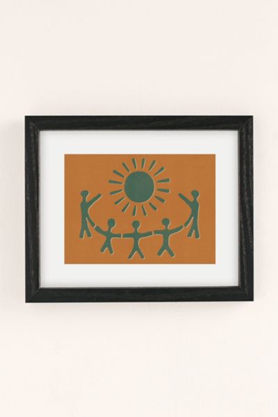 Shop Urban Outfitters Uo Home Sunny Friends Art Print In Black Wood Frame At