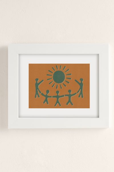 Shop Urban Outfitters Uo Home Sunny Friends Art Print In White Matte Frame At