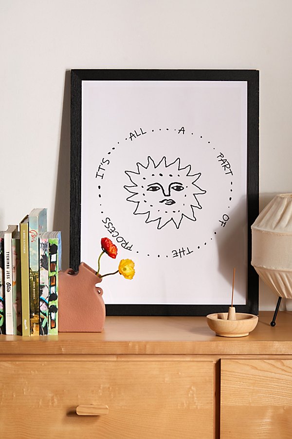 Shop Urban Outfitters Uo Home It's All Part Of The Process Art Print In Black Wood Frame At