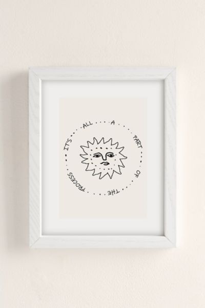 Shop Urban Outfitters Uo Home It's All Part Of The Process Art Print In White Wood Frame At