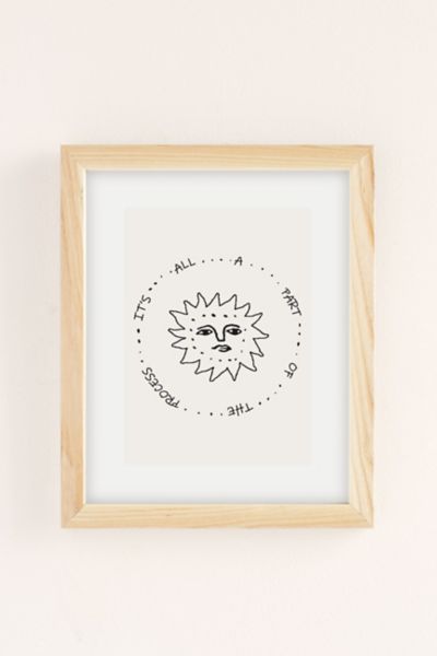 Shop Urban Outfitters Uo Home It's All Part Of The Process Art Print In Natural Wood Frame At