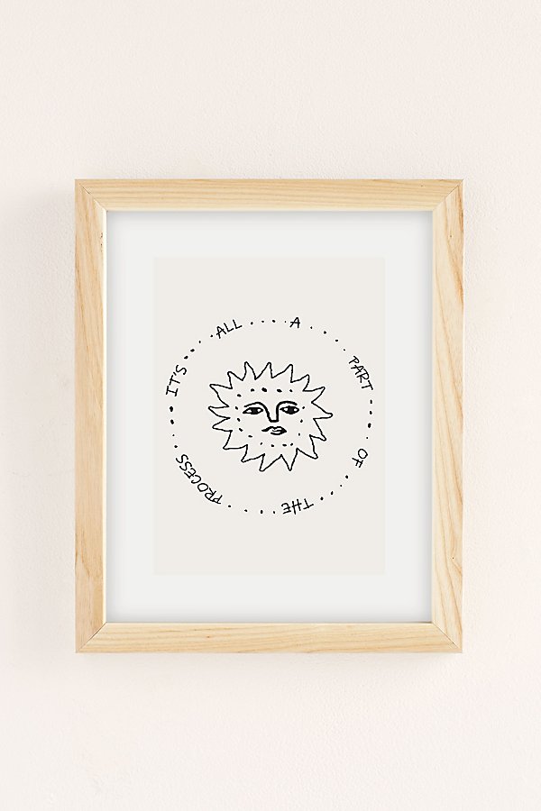 Shop Urban Outfitters Uo Home It's All Part Of The Process Art Print In Natural Wood Frame At