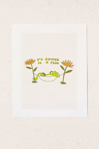 Shop Urban Outfitters Uo Home I'd Rather Be A Frog Art Print At