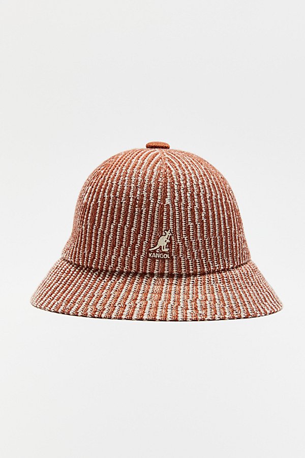 Kangol Contour Wave Bucket Hat In Mahogany/cream