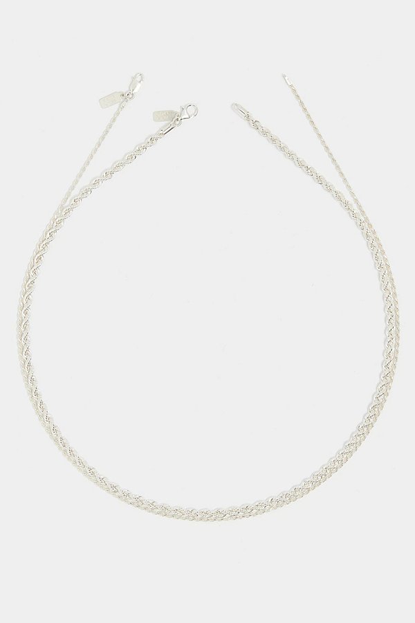 Deux Lions Jewelry Eternal Stack Chains Necklace In Silver, Men's At Urban Outfitters