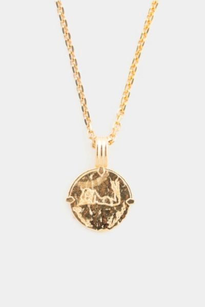 Deux Lions Jewelry Gold Zodiac Necklace In Scorpio, Men's At Urban Outfitters