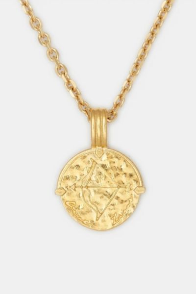 Deux Lions Jewelry Gold Zodiac Necklace In Sagittarius, Men's At Urban Outfitters