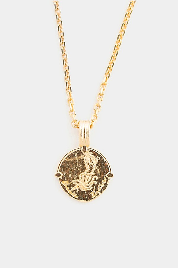 Deux Lions Jewelry Gold Zodiac Necklace In Capricorn, Men's At Urban Outfitters