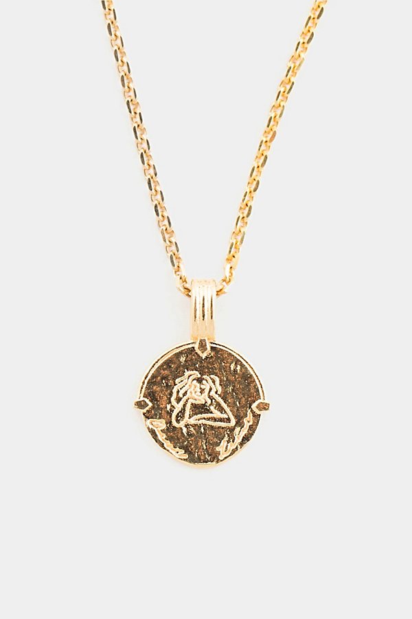 Deux Lions Jewelry Gold Zodiac Necklace In Leo, Men's At Urban Outfitters