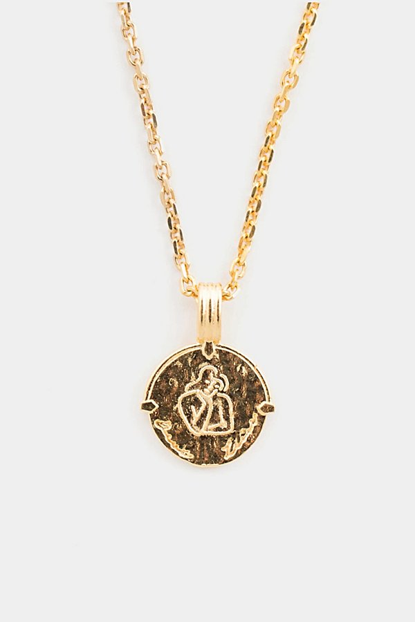 Deux Lions Jewelry Gold Zodiac Necklace In Virgo, Men's At Urban Outfitters